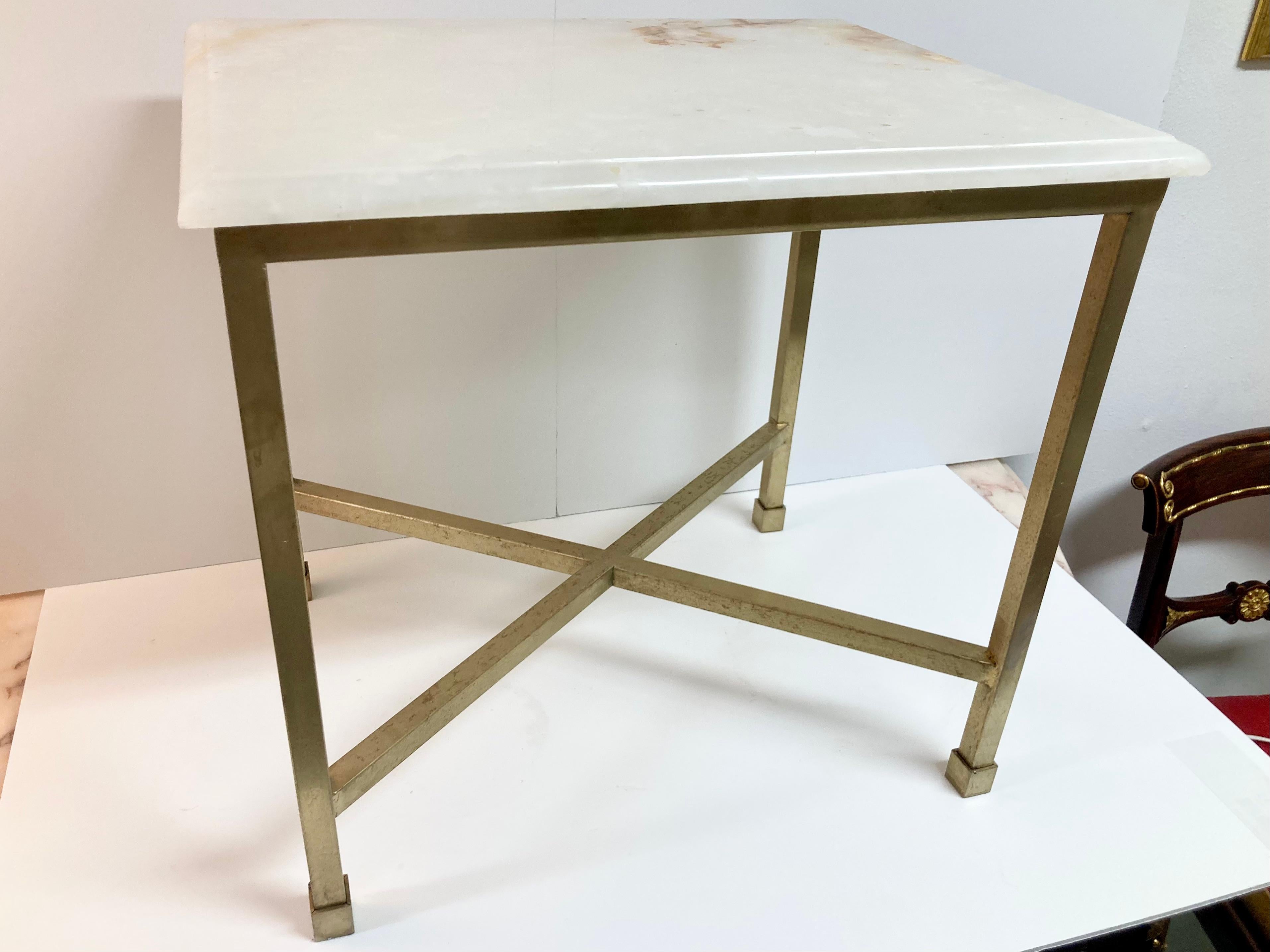 Contemporary Modern Todd Hase Christelle Cocktail Table With Onyx Top