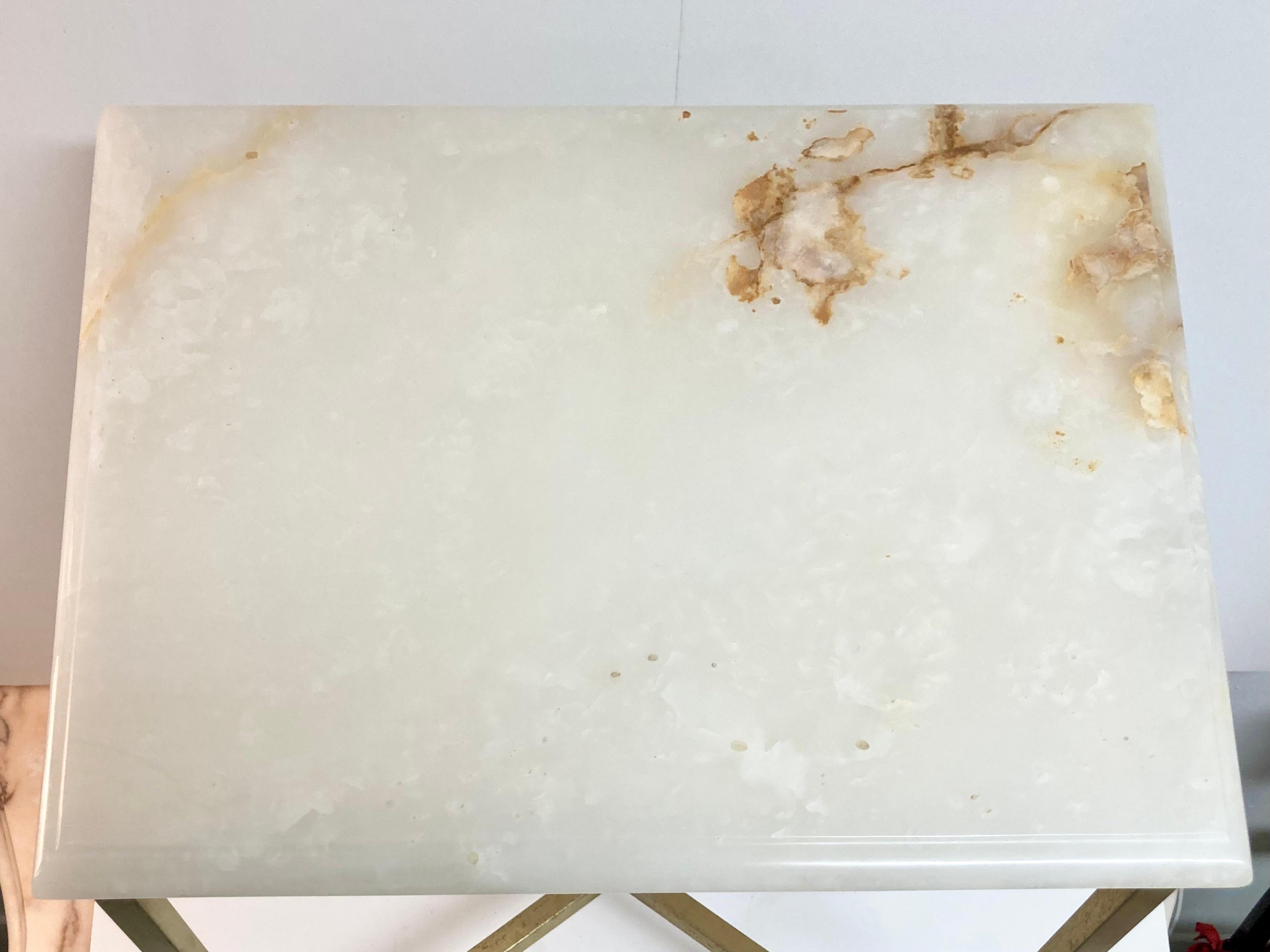 Modern Todd Hase Christelle Cocktail Table With Onyx Top 3
