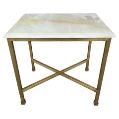 Modern Todd Hase Christelle Cocktail Table with Onyx Top