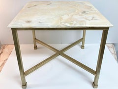 Modern Todd Hase Cocktail Table With Onyx Top