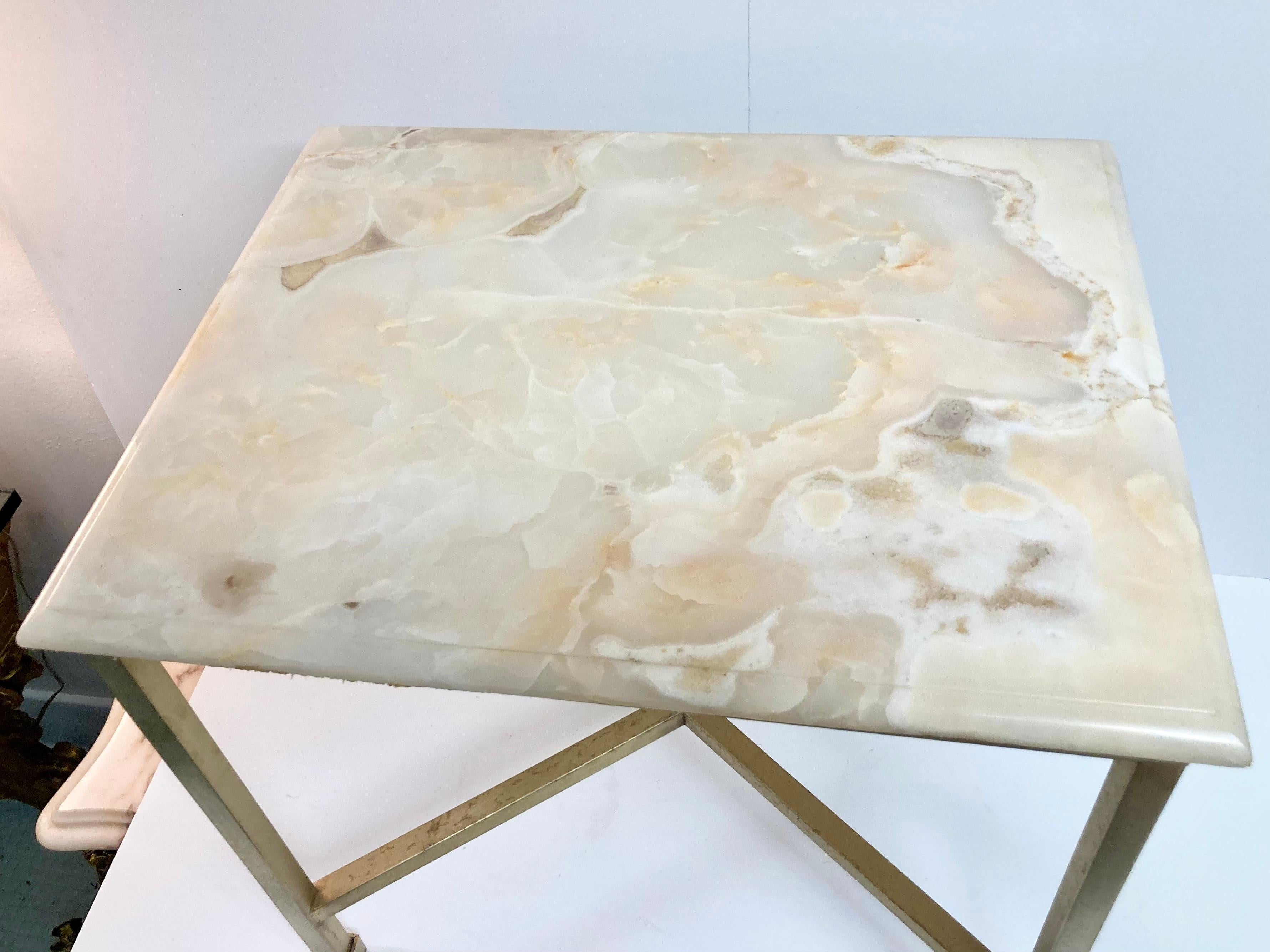 Contemporary Modern Todd Hase Cocktail Table With Onyx Top