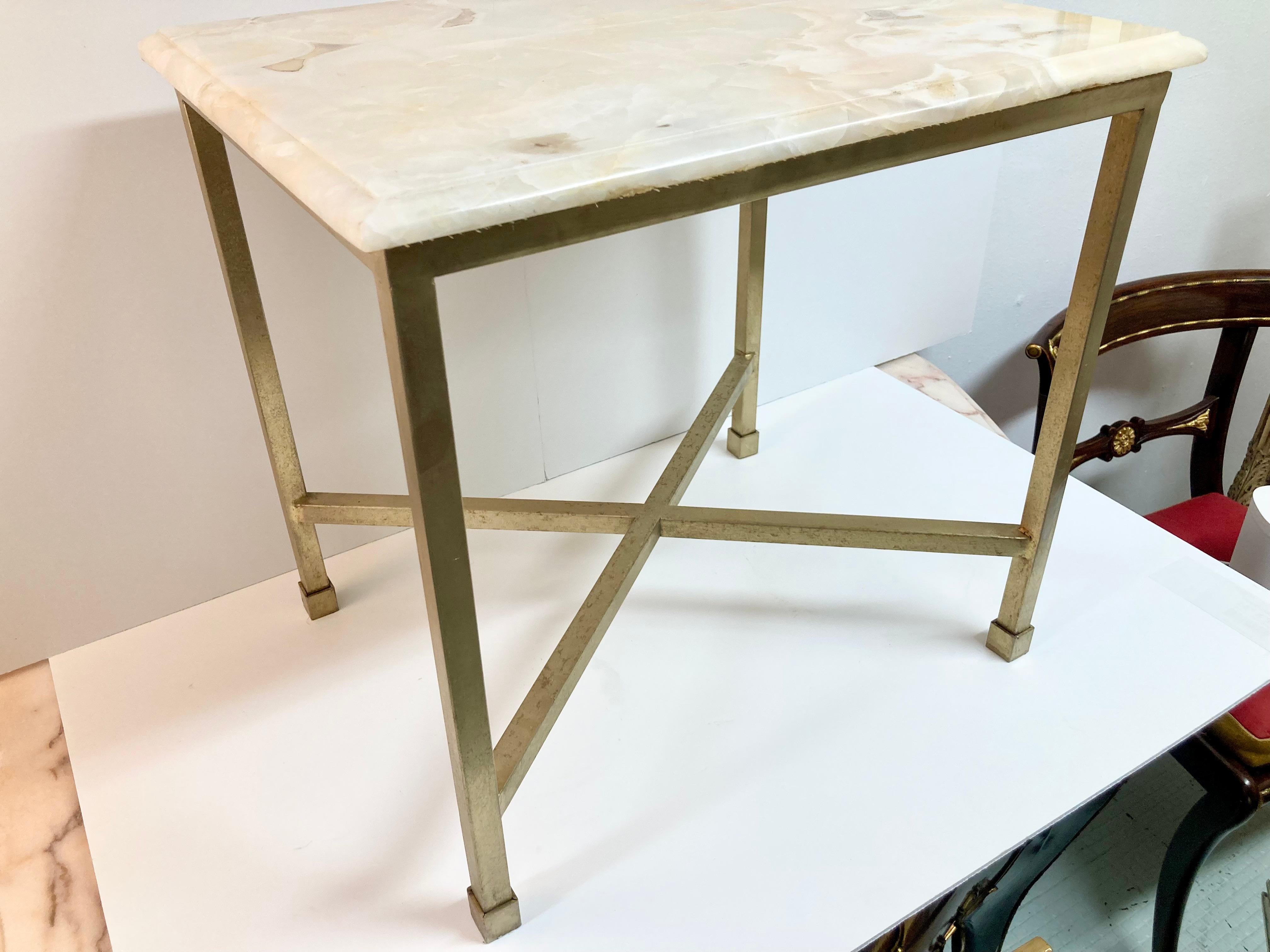 Modern Todd Hase Cocktail Table With Onyx Top 2
