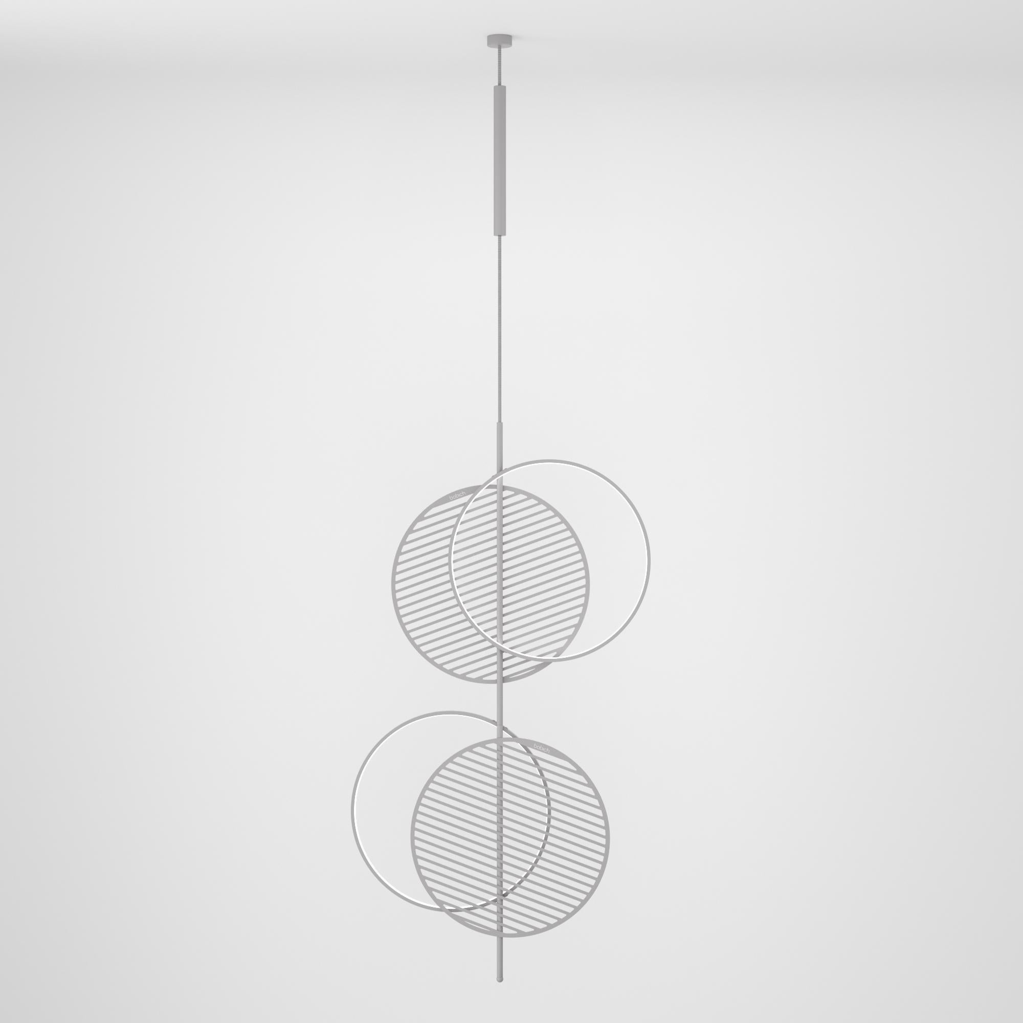 Lampe à suspension scandinave moderne, édition grille en acier en vente 6