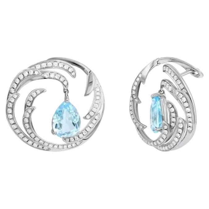 Moderne Topas-Diamant-Ohrringe aus Weiß 14k Gold  für sie im Angebot