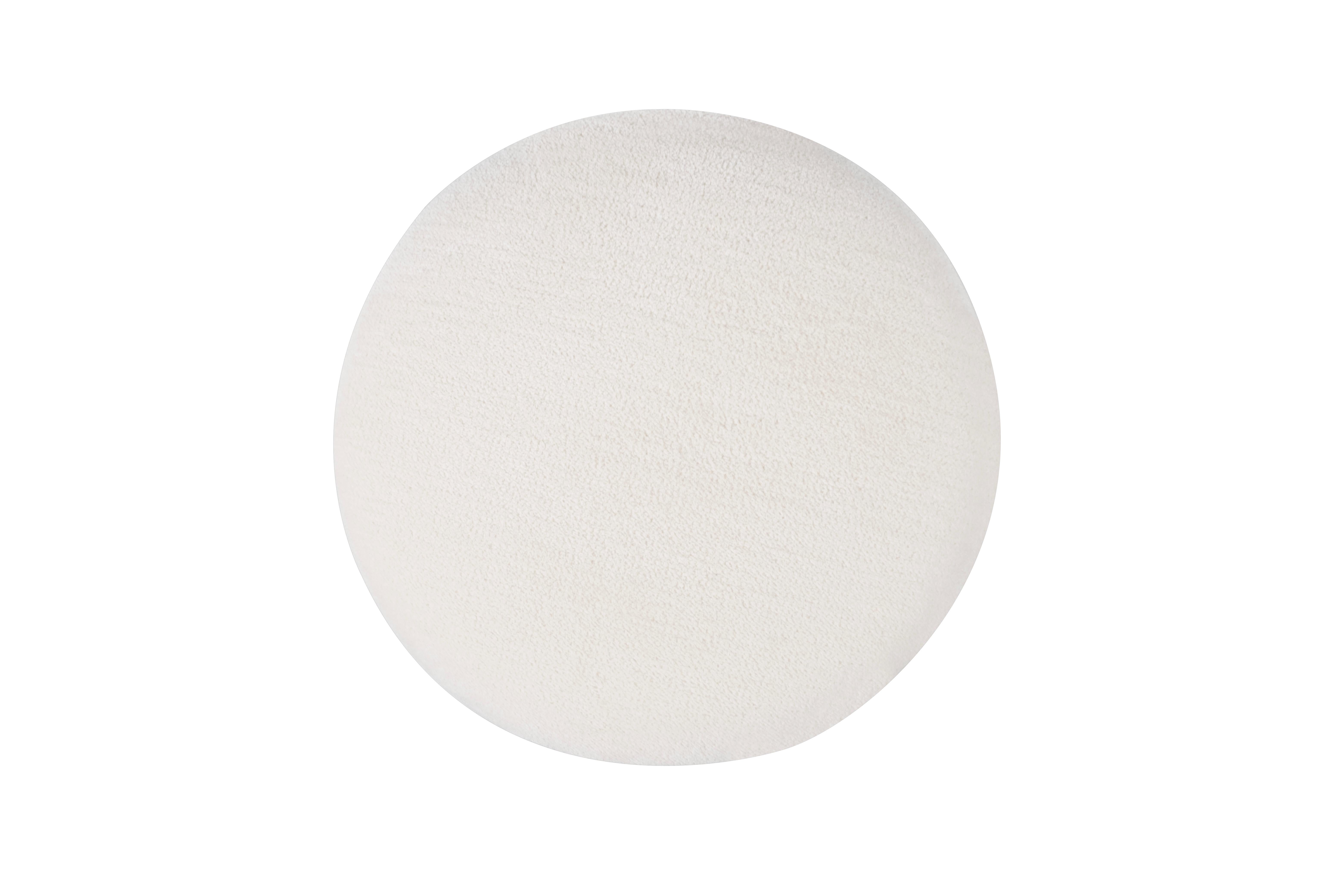 Moderne Pouf Toscana moderne Dedar Beige Chenille fait à la main Portugal par Greenapple en vente
