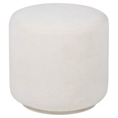 Modern Toscana Pouf Ottoman Dedar Beige Chenille Handmade Portugal by Greenapple