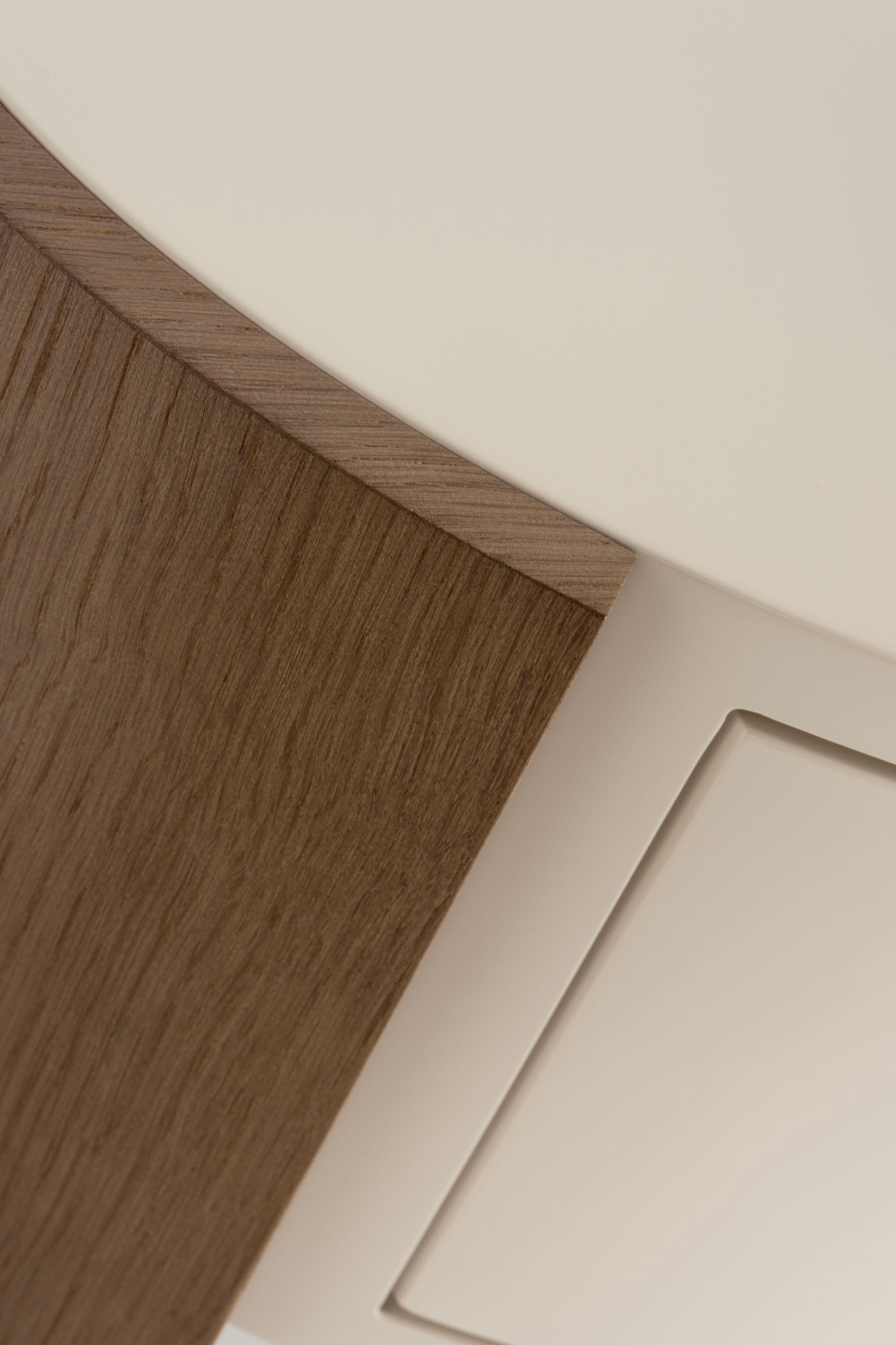 Set Toscana Moderno/2 Comodini, Oak, Ottone, Pelle Beige, Fatto a mano Greenapple in vendita 5