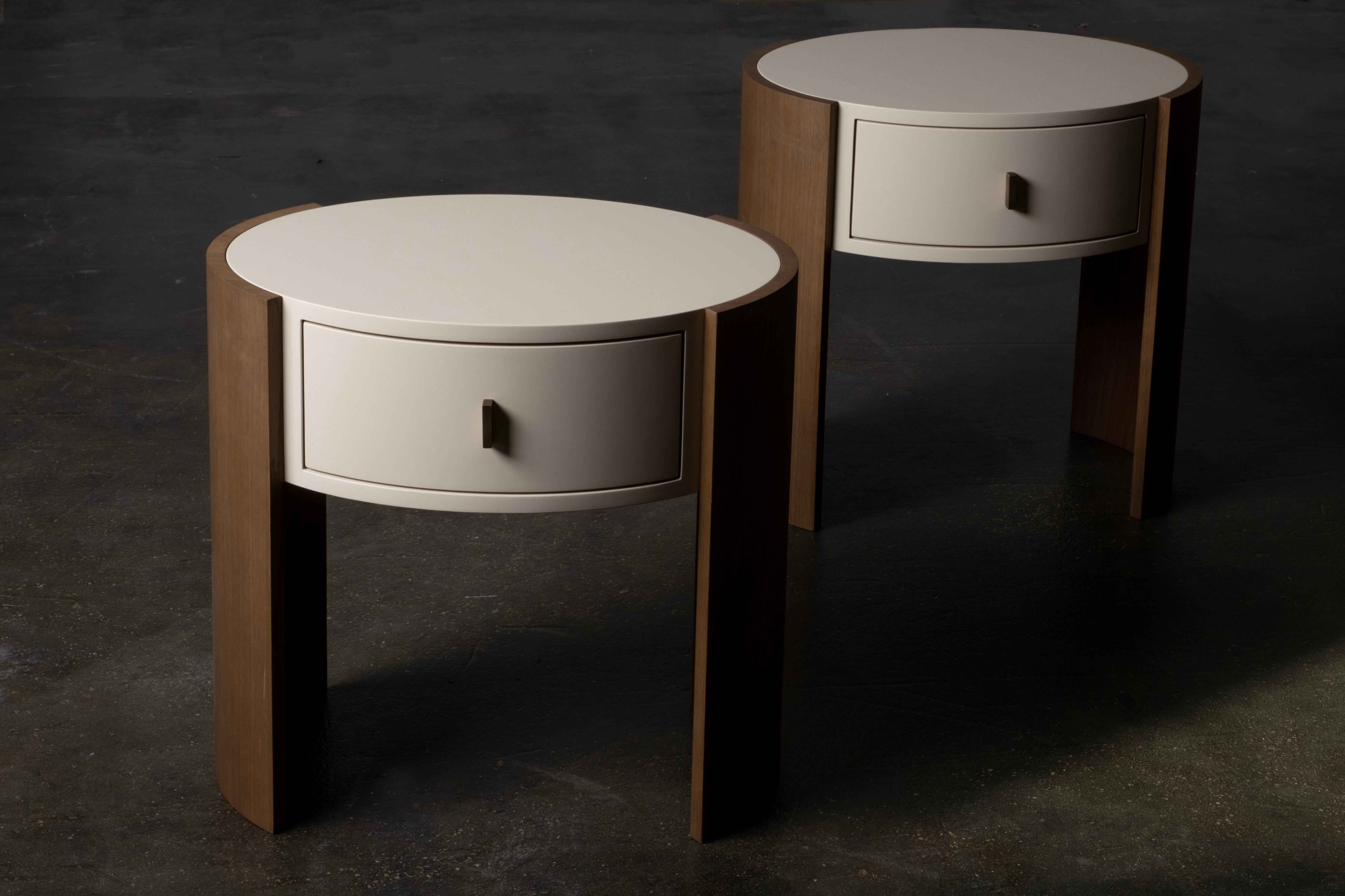 Set Toscana Moderno/2 Comodini, Oak, Ottone, Pelle Beige, Fatto a mano Greenapple In condizioni Nuovo in vendita a Lisboa, PT