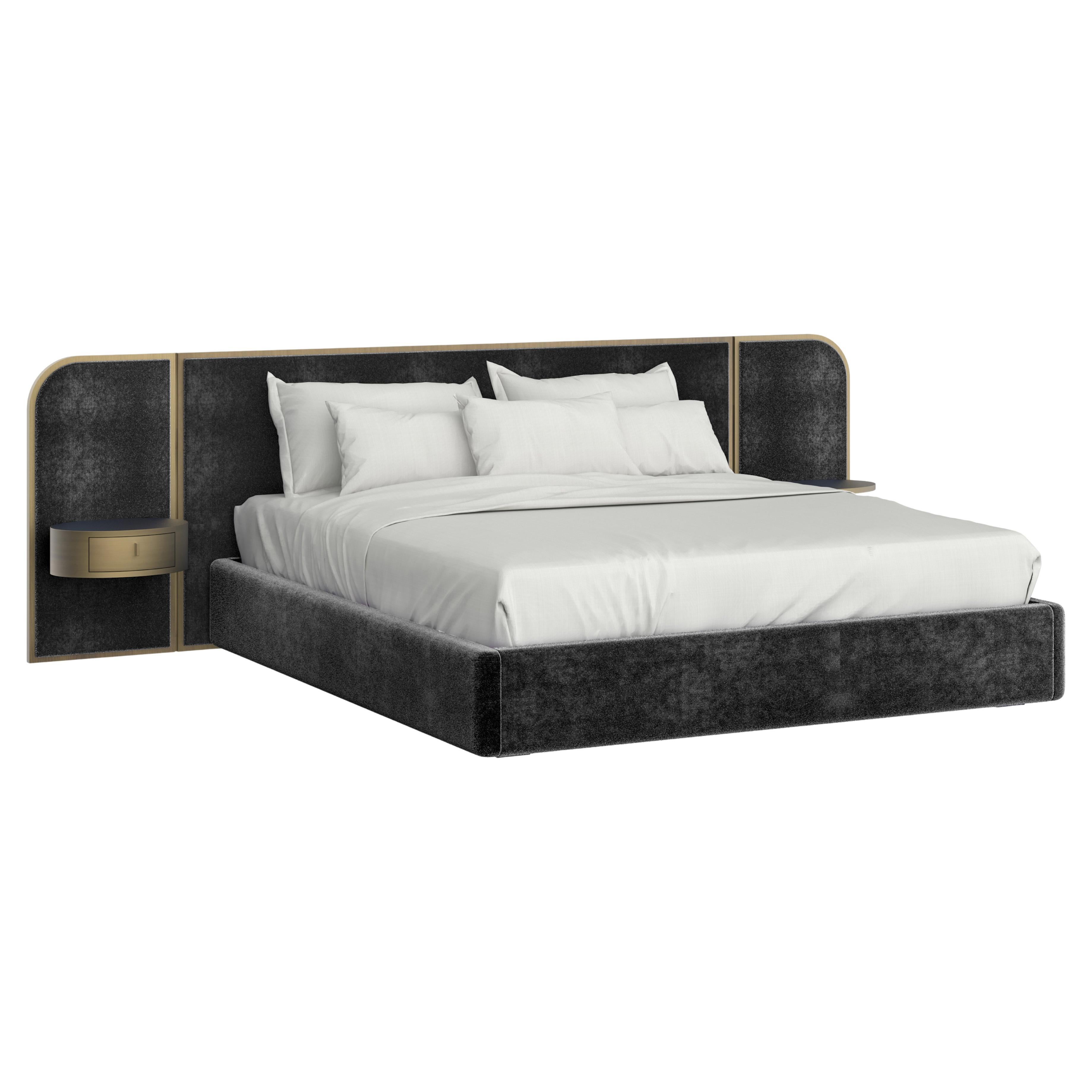 Cama moderna Toscana US Queen Size Negro DEDAR Mohair Hecho a mano Portugal Greenapple en venta
