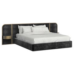 Modern Toscana US Queen Size Bed Black DEDAR Mohair Handmade Portugal Greenapple