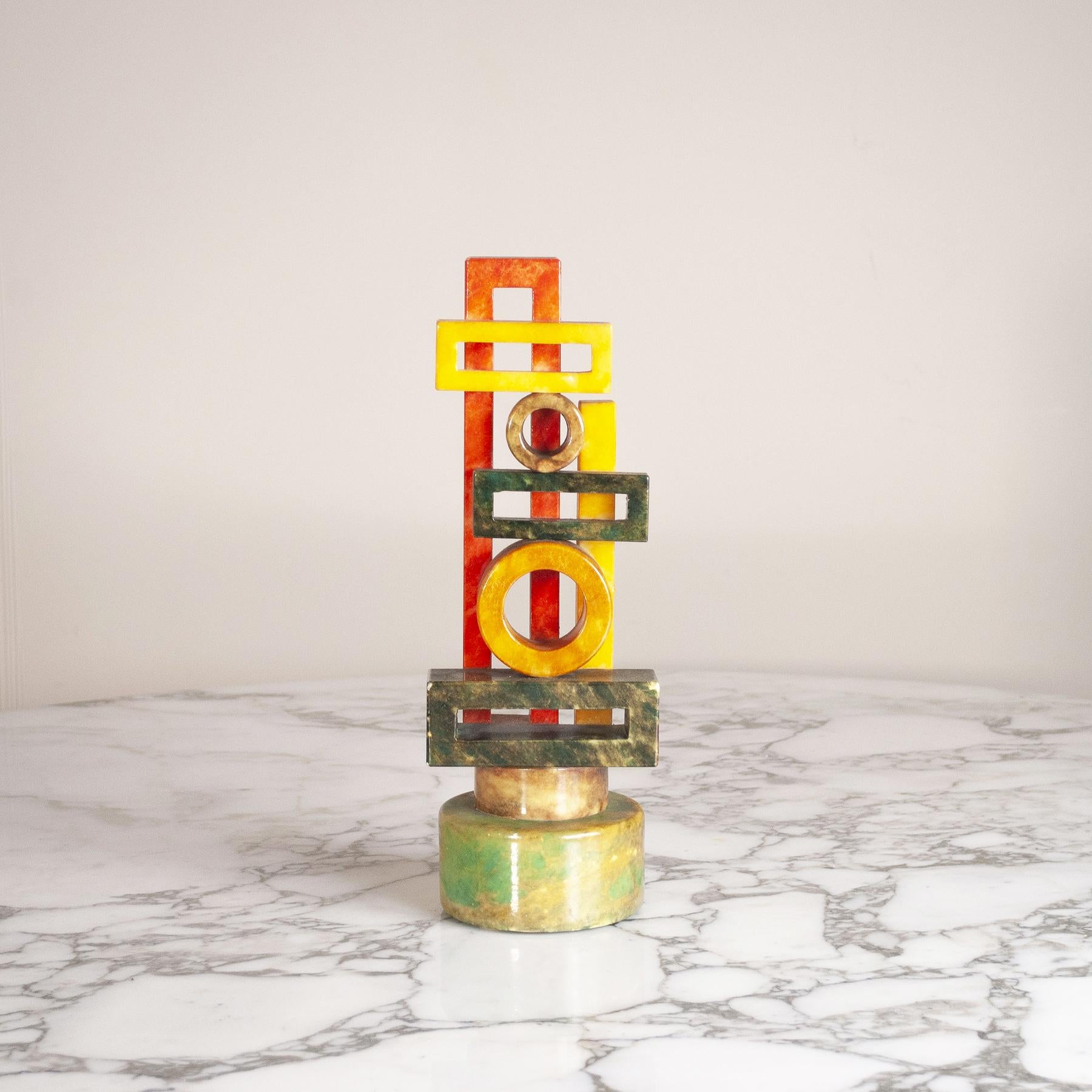 Late 20th Century Modern Totem marble sculpture from the 1970s For Sale