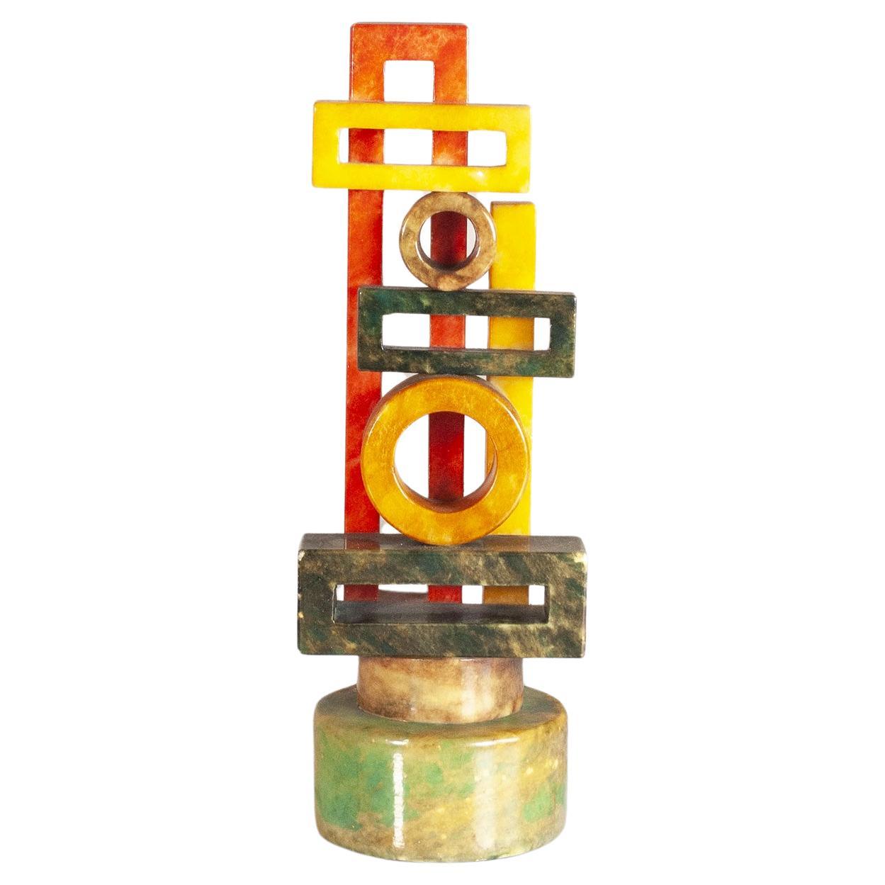 Modern Totem marble sculpture from the 1970s For Sale