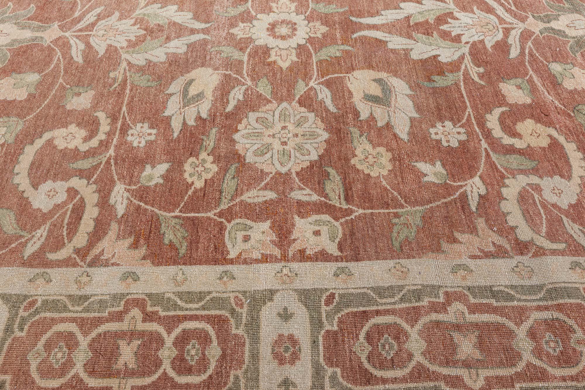 Persian Modern Traditional Inspired Hand-knotted Wool Rug For Sale