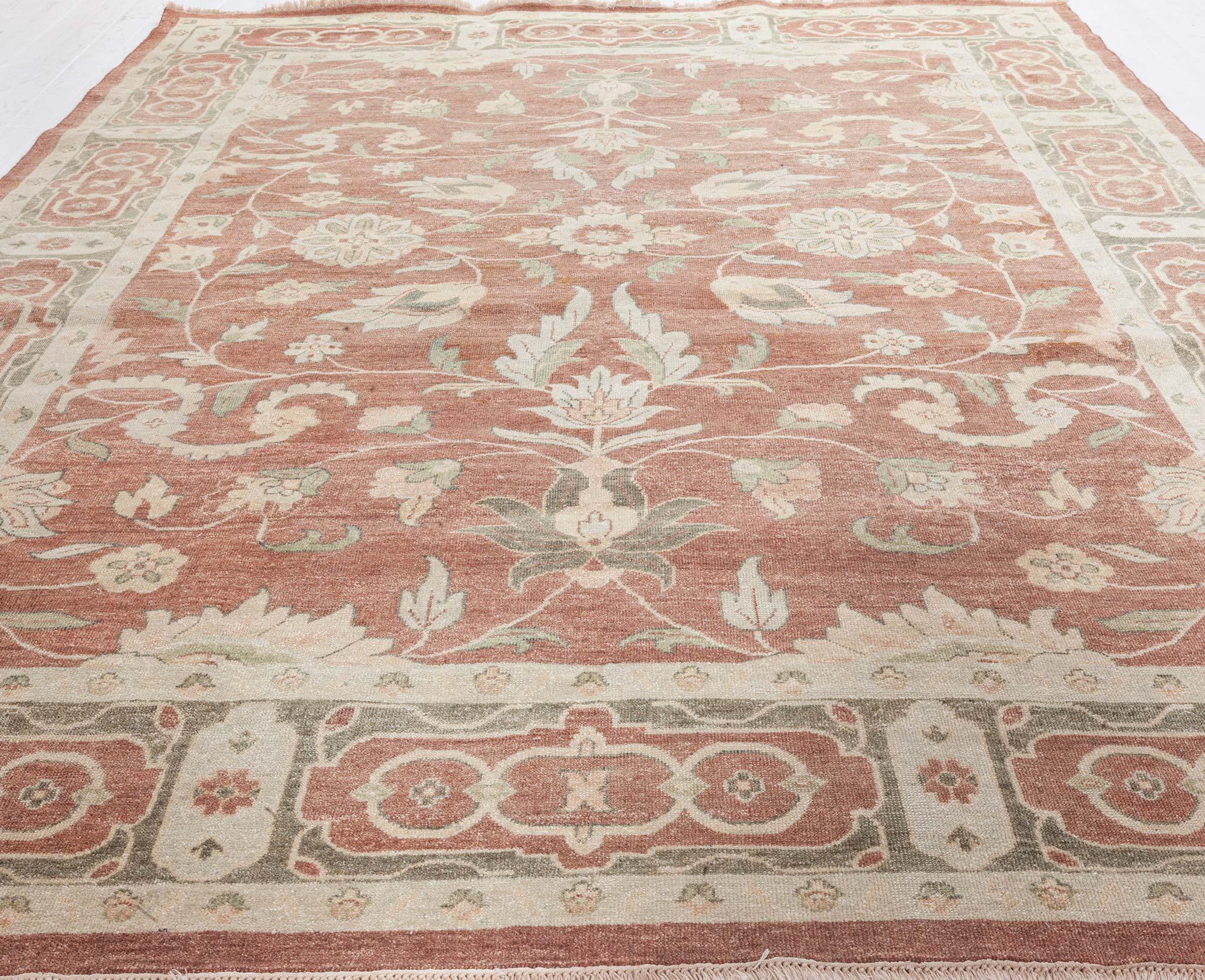 Hand-Knotted Modern Traditional Inspired Hand-knotted Wool Rug For Sale