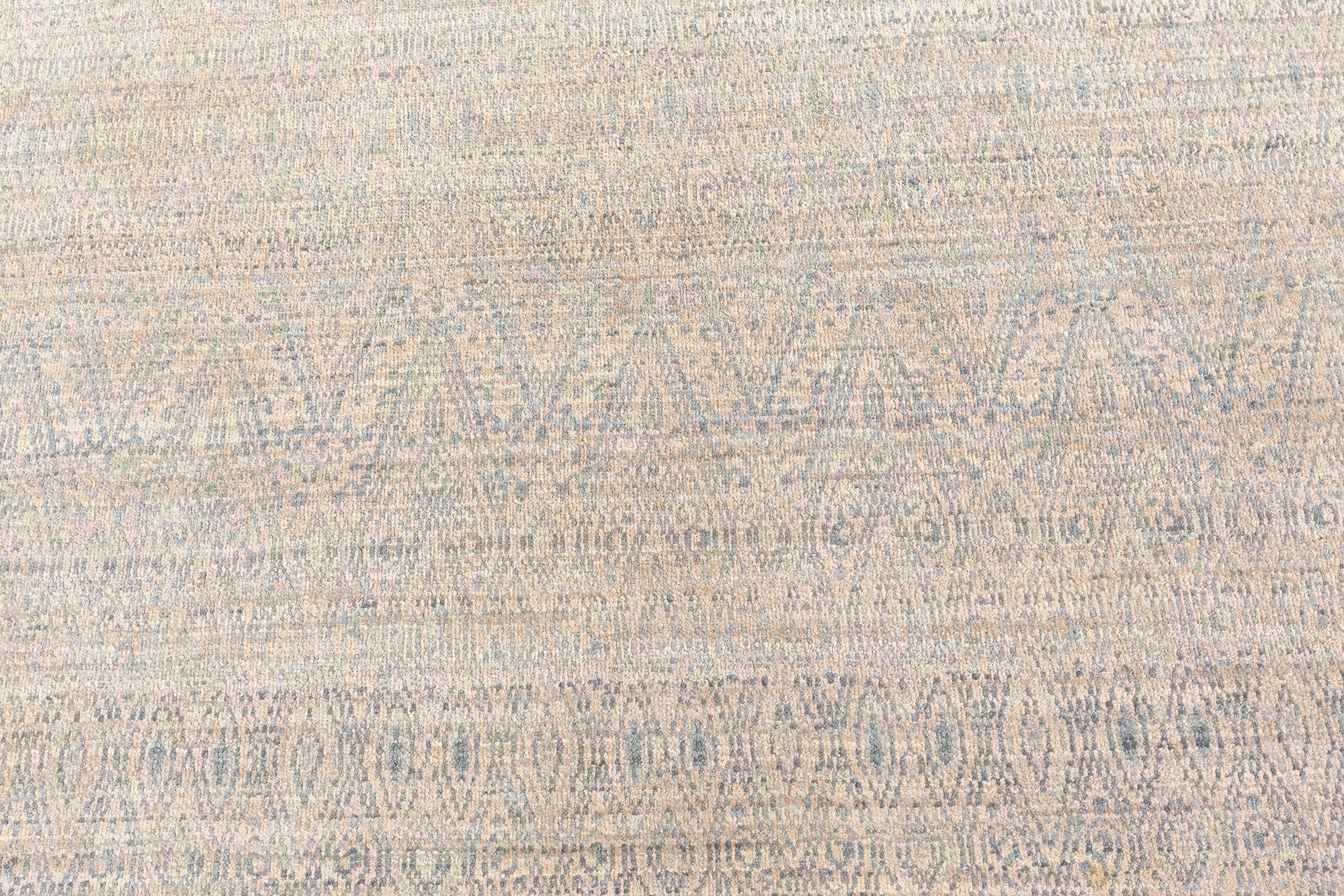 Indian Modern Traditional Inspired Handmade Wool Rug by Doris Leslie Blau For Sale