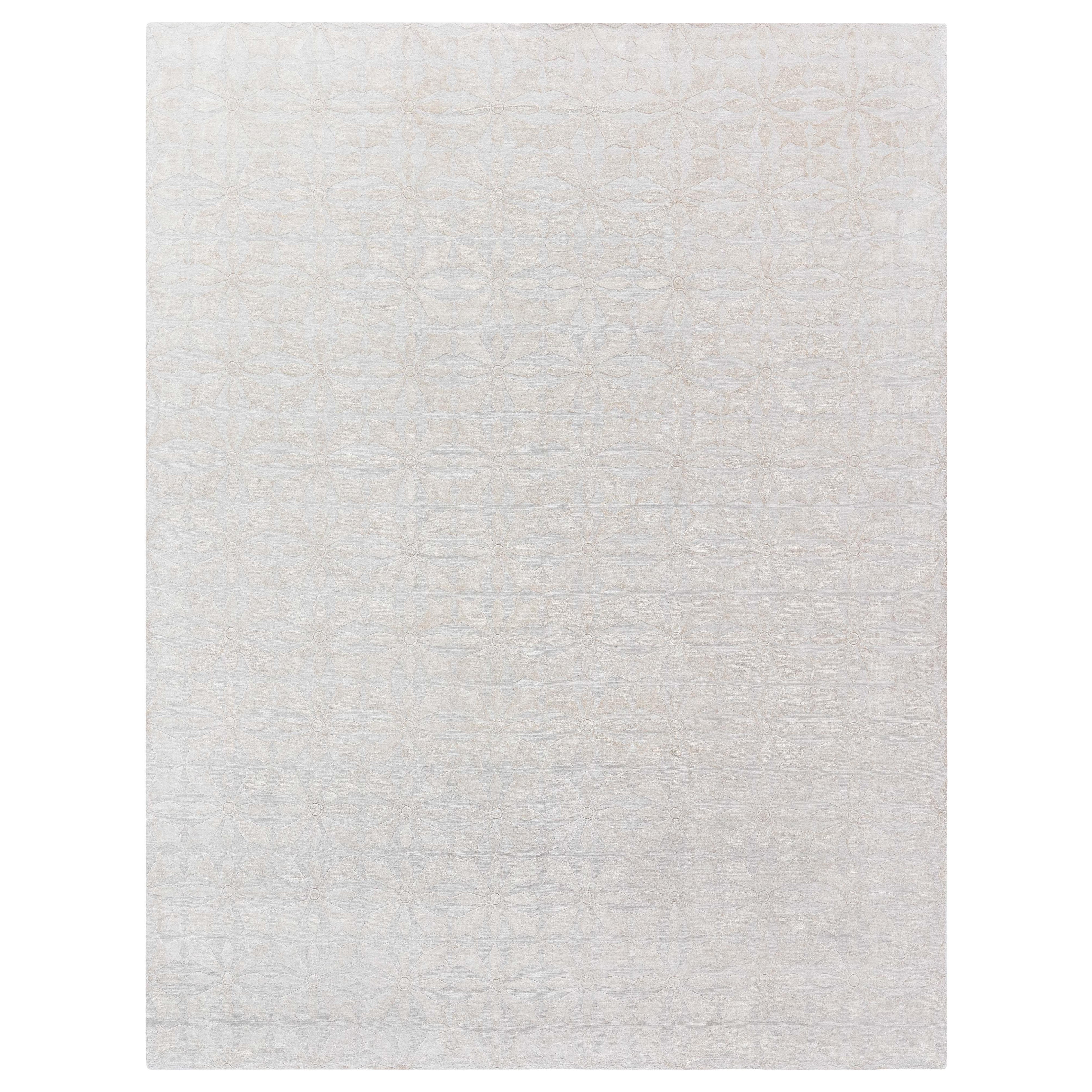 Tapis moderne en laine et soie d'inspiration traditionnelle par Doris Leslie Blau en vente