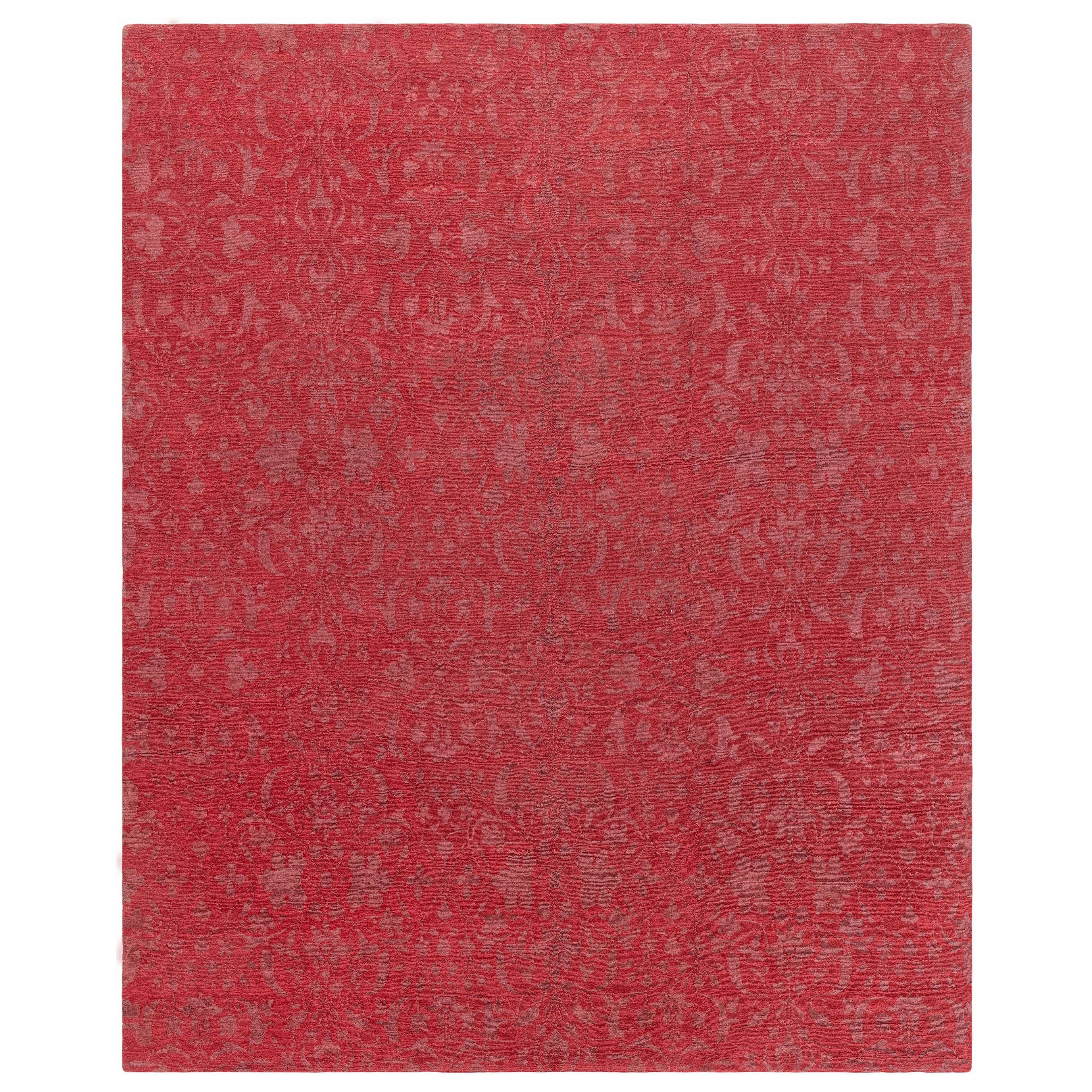 Alfombra moderna tradicional roja de lana y seda de Doris Leslie Blau en venta