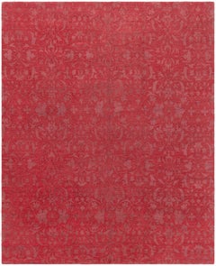 Tapis moderne traditionnel en laine et soie rouge de Doris Leslie Blau
