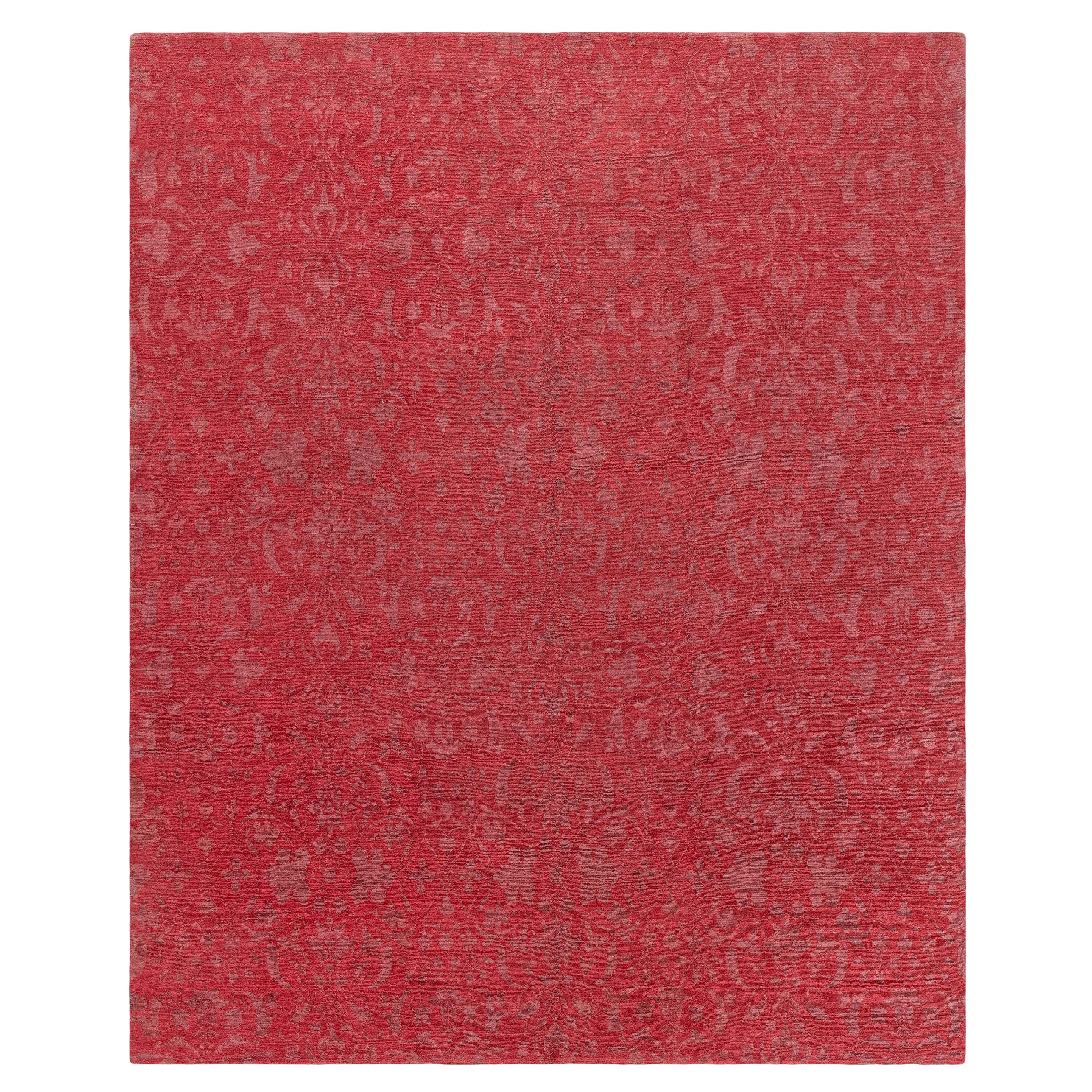 Modern Traditional Red Wool 
Silk Rug by Doris Leslie Blau For Sale