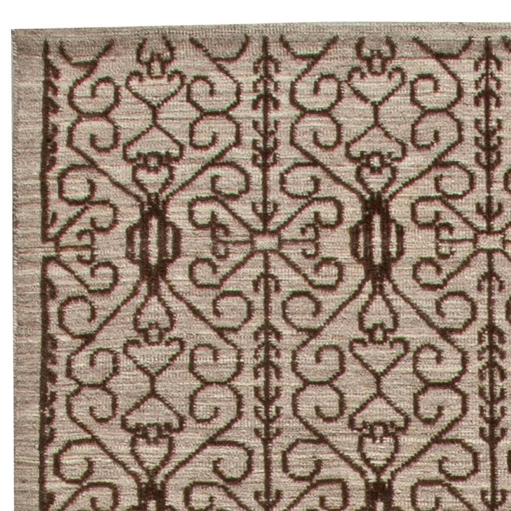 Traditioneller handgeknüpfter Samarkand-Wollteppich von Doris Leslie Blau (Handgeknüpft) im Angebot