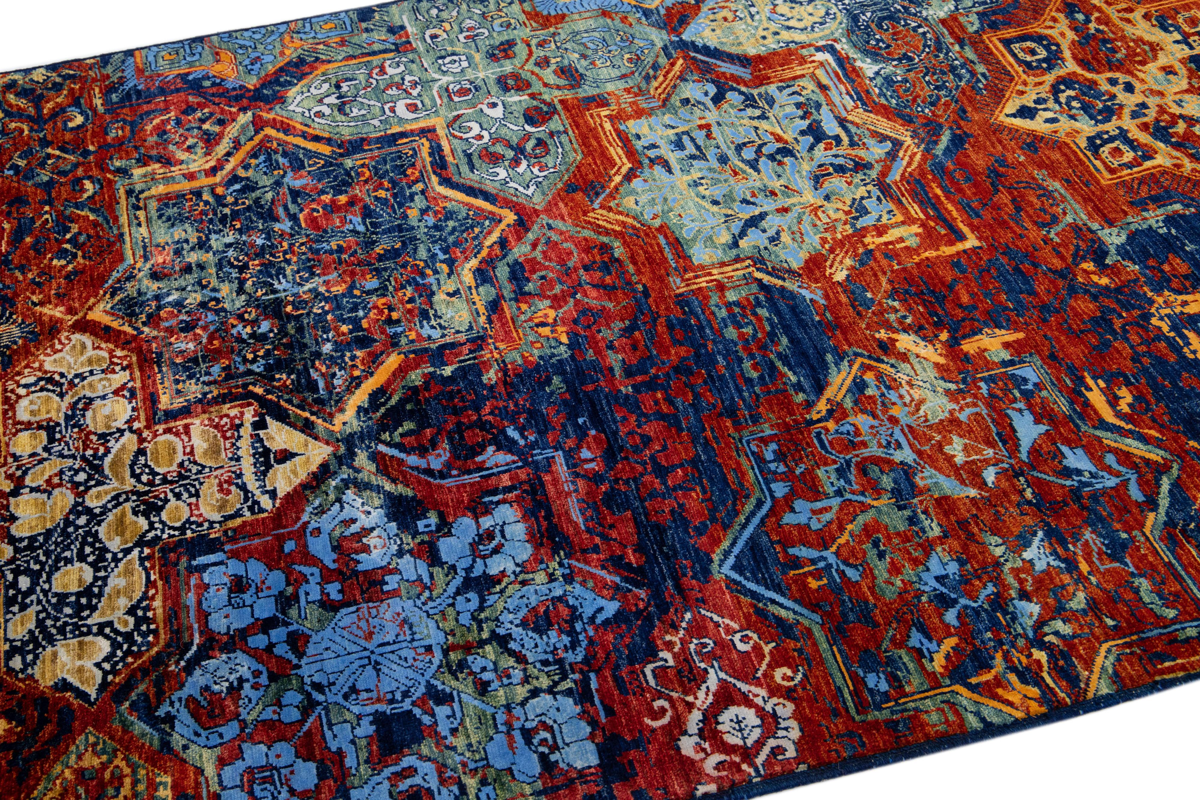 orange abstract rugs