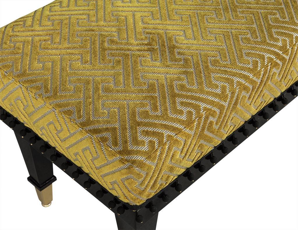 American Modern Transitional Black and Yellow Bench Stool