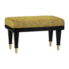 Modern Transitional Black and Yellow Bench Stool