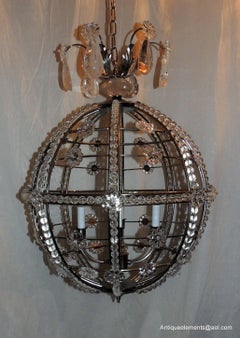 Modern Transitional Brushed Nickel Sputnik Rock Crystal Ball Chandelier Fixture