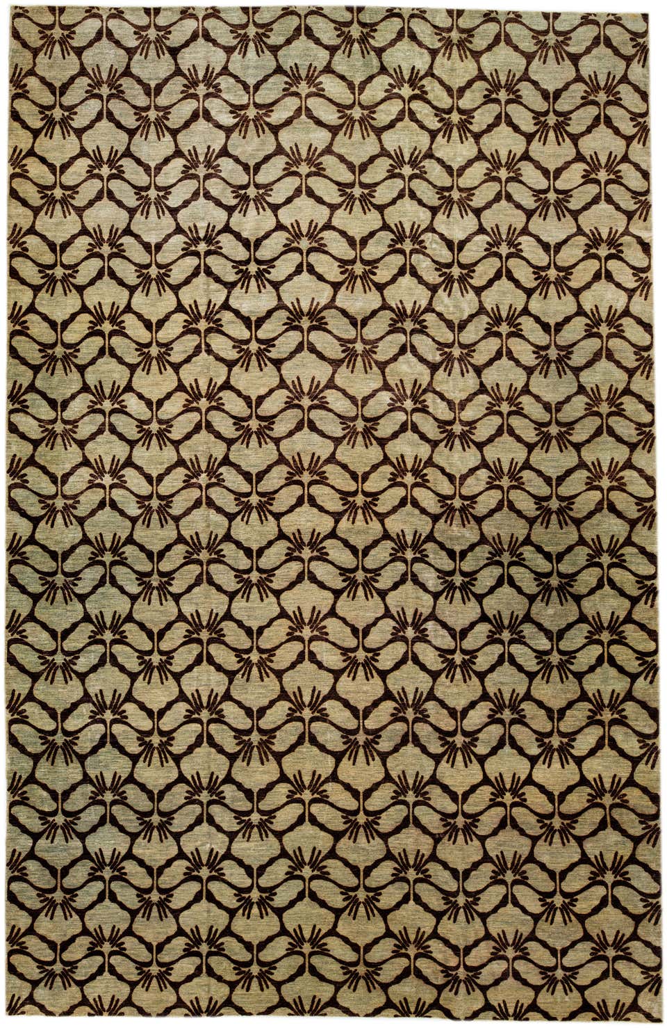 abc carpet Brown Zameen Transitional Wool Rug - 8'6