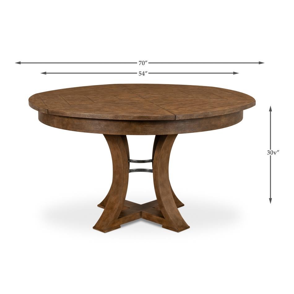 Modern Transitional Dining Table, 70, Muted Brown For Sale 5