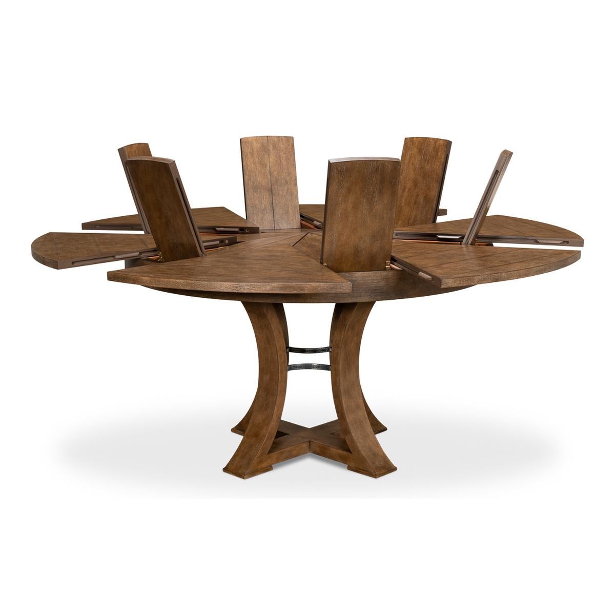 Vietnamese Modern Transitional Dining Table, 70, Muted Brown For Sale