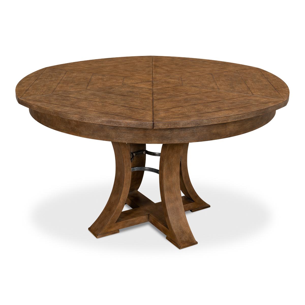 Modern Transitional Dining Table, 70, Muted Brown For Sale 1