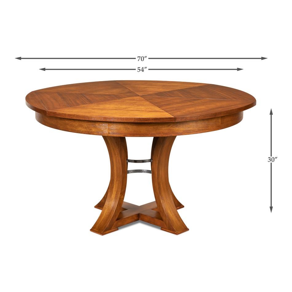 Modern Transitional Dining Table, 70, Tobacco Finish For Sale 3