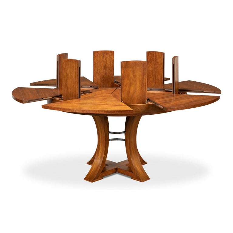 Transitional Table Modern Transitional Dining Table, 70, Tobacco Finish For Sale at 1stDibs