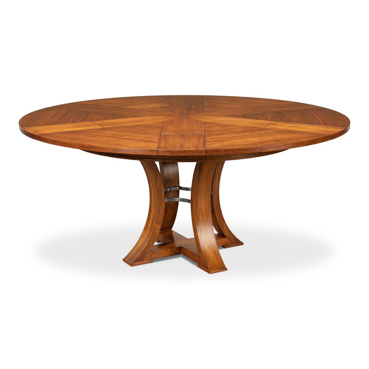 Vietnamese Modern Transitional Dining Table, 70, Tobacco Finish For Sale