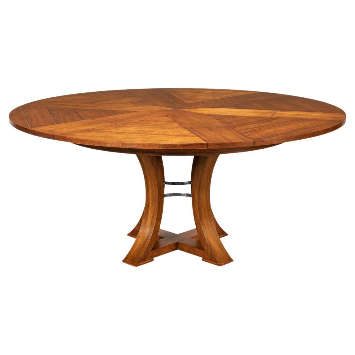 Modern Transitional Dining Table, 70, Tobacco Finish For Sale