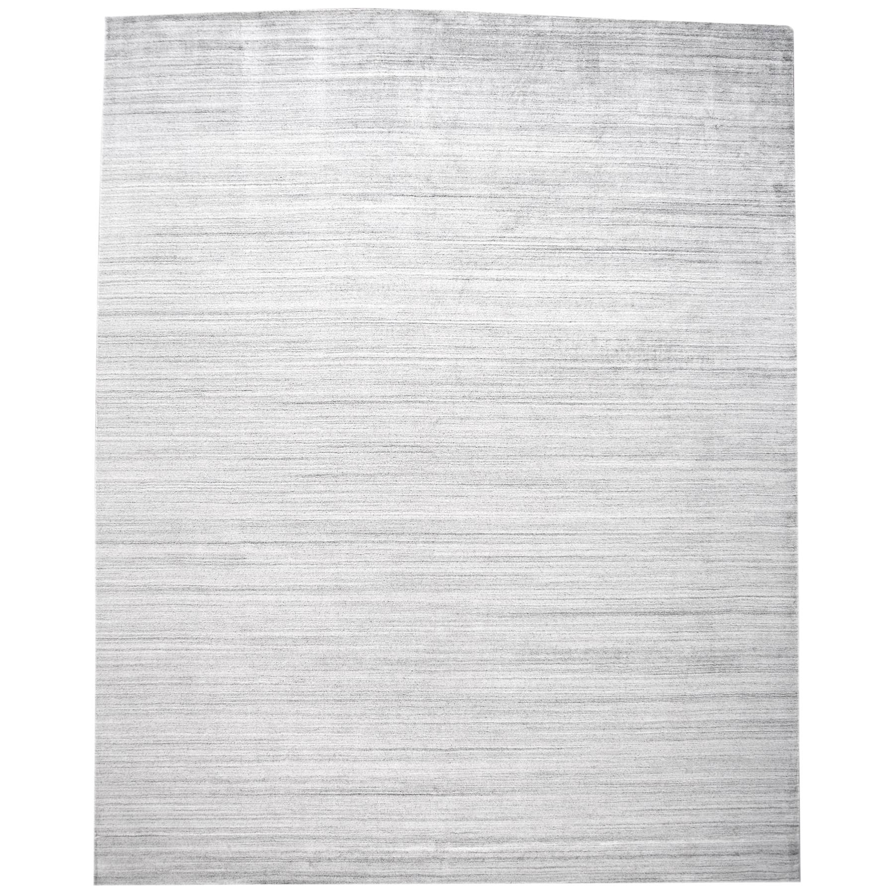 Modern Transitional Solid Gray Rug For Sale