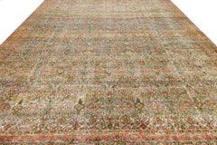Modern Transitional Wool Rug - Muted Pastel Vintage-Inspired Persian Motif