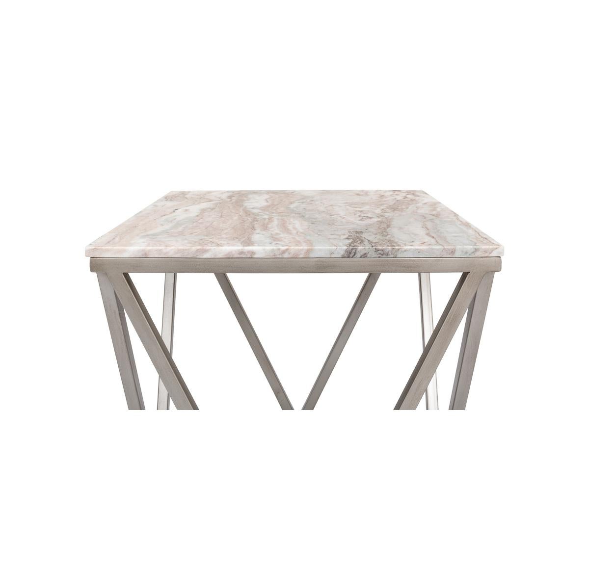 Asian Modern Trapezoid Accent Table For Sale