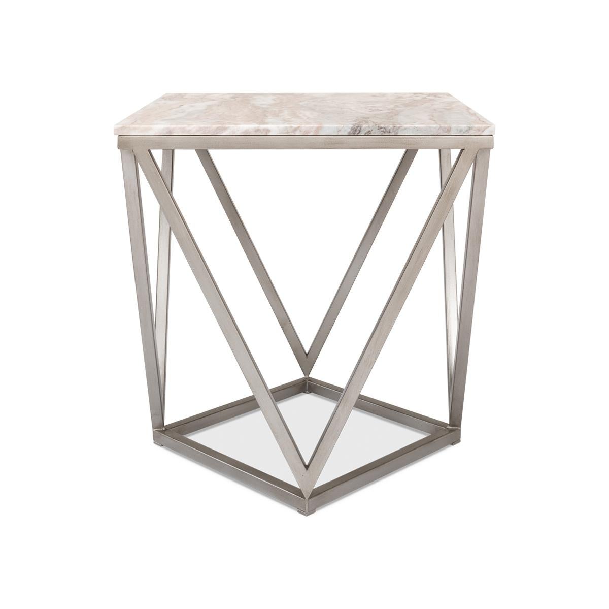 Modern Trapezoid Accent Table For Sale 1