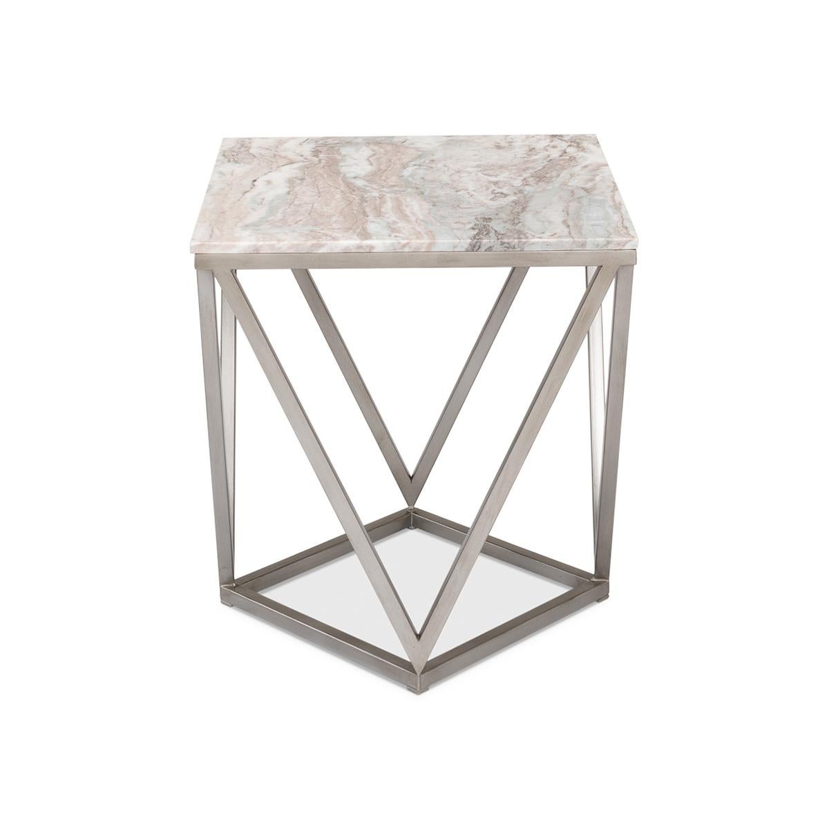 Modern Trapezoid Accent Table For Sale 2