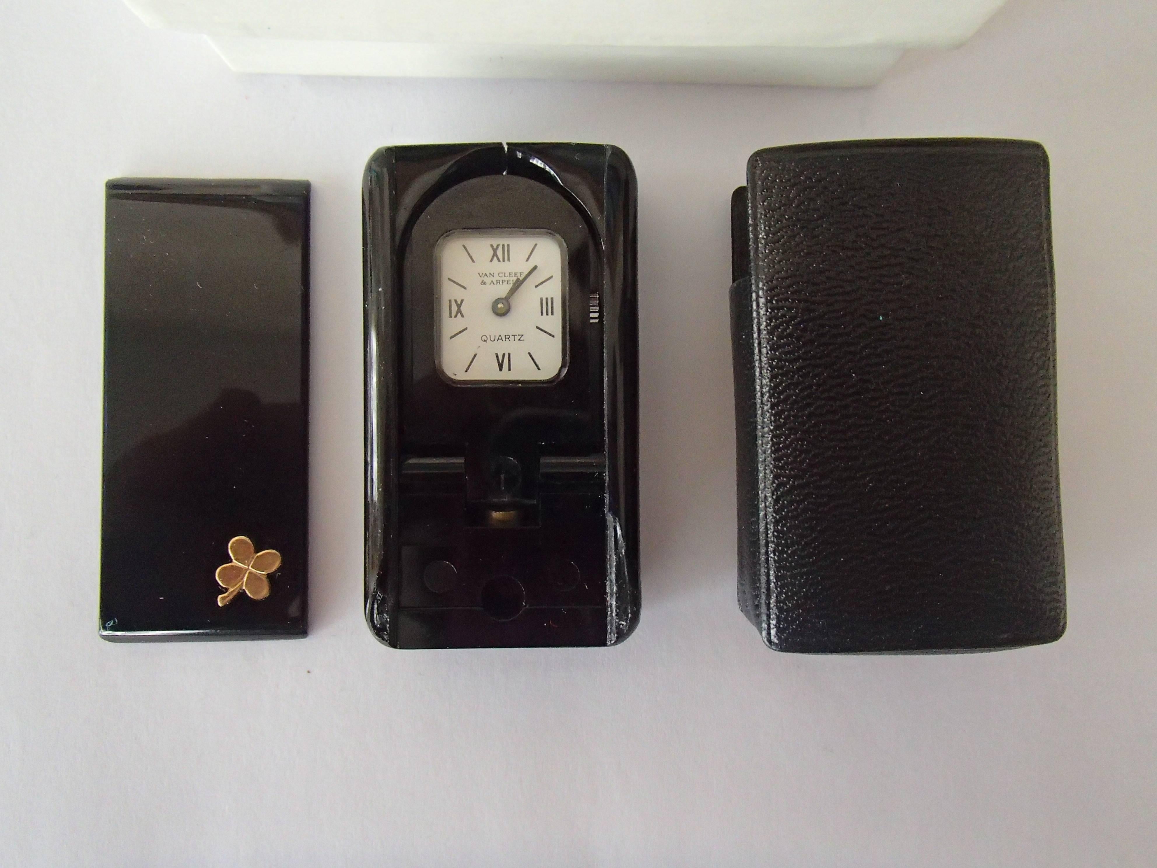 American Modern Travelling Clock by Van Cleef & Arpels Foldable in Case and Original Box