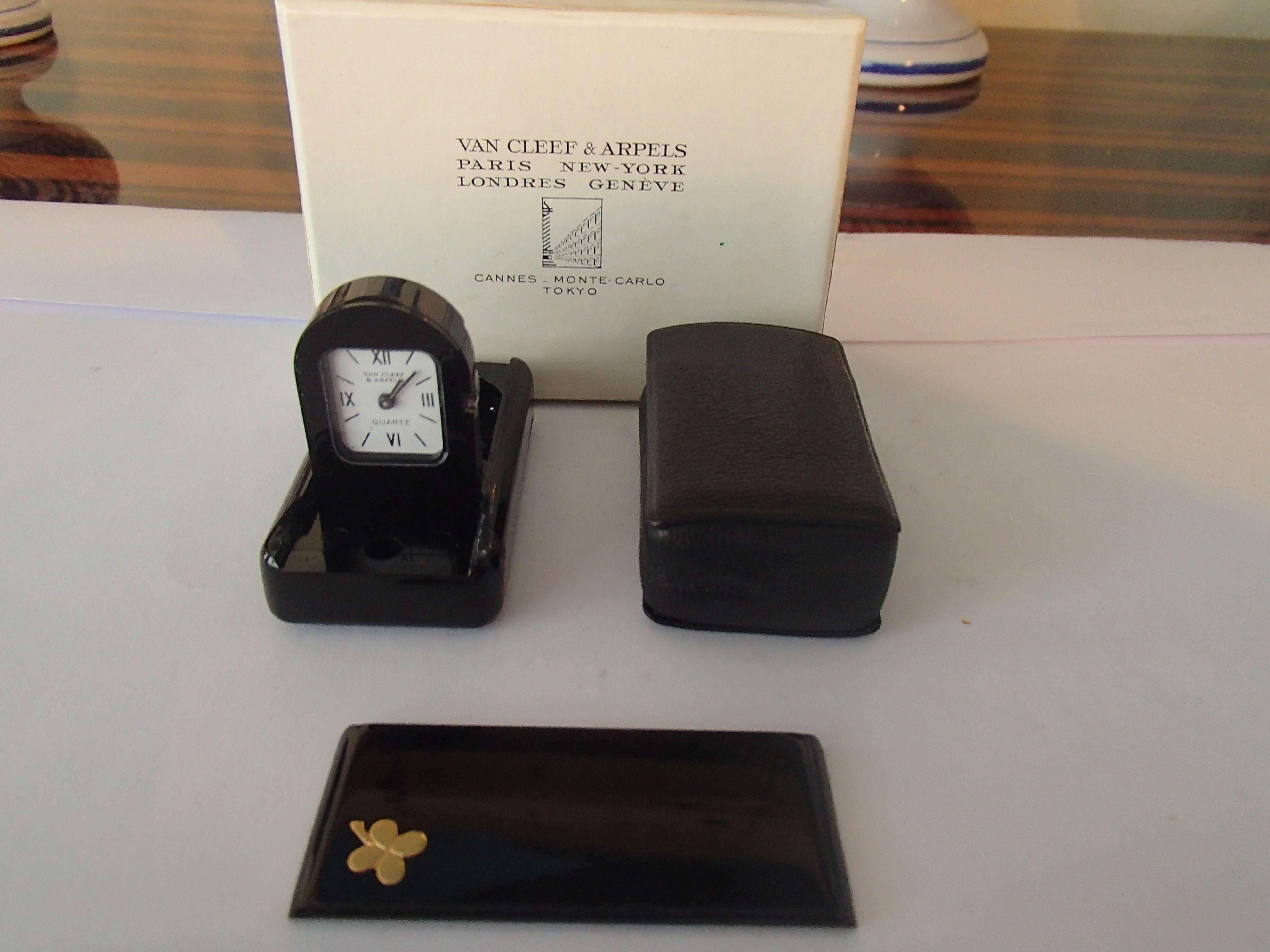 Acrylic Modern Travelling Clock by Van Cleef & Arpels Foldable in Case and Original Box