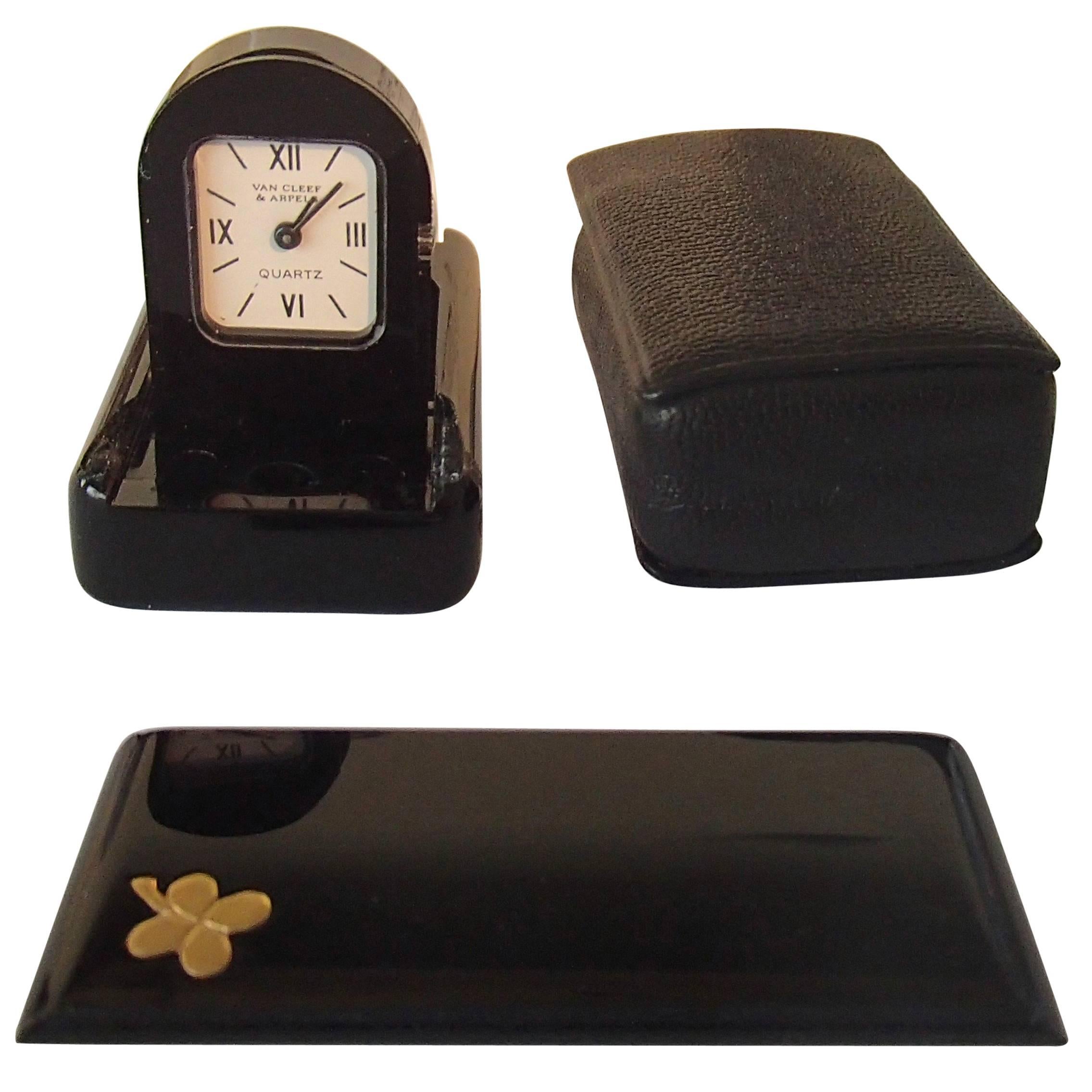 Modern Travelling Clock by Van Cleef 
Arpels Foldable in Case and Original Box