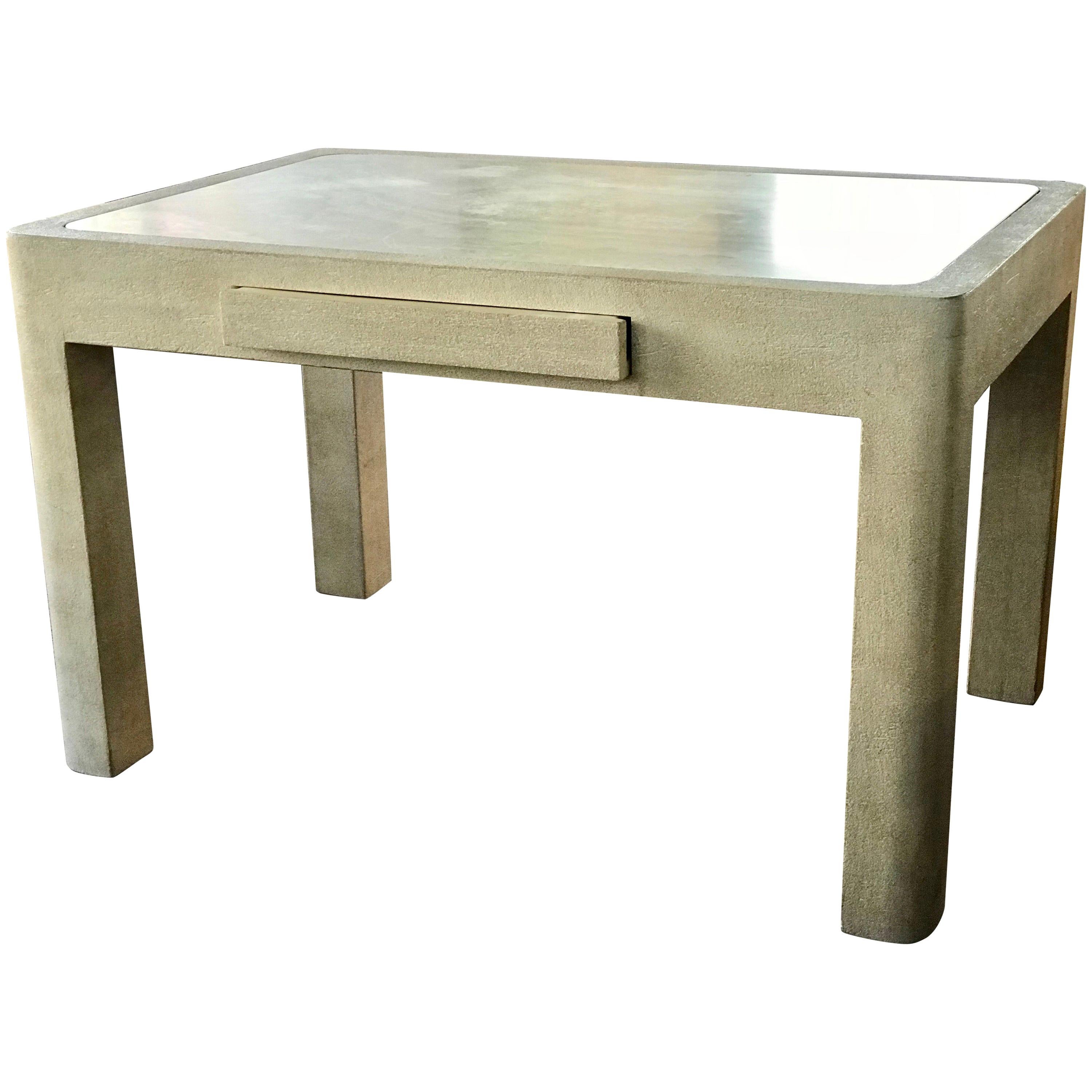  Modern Travertine and Wood Custom Made Game Table From The Sinatra Estate