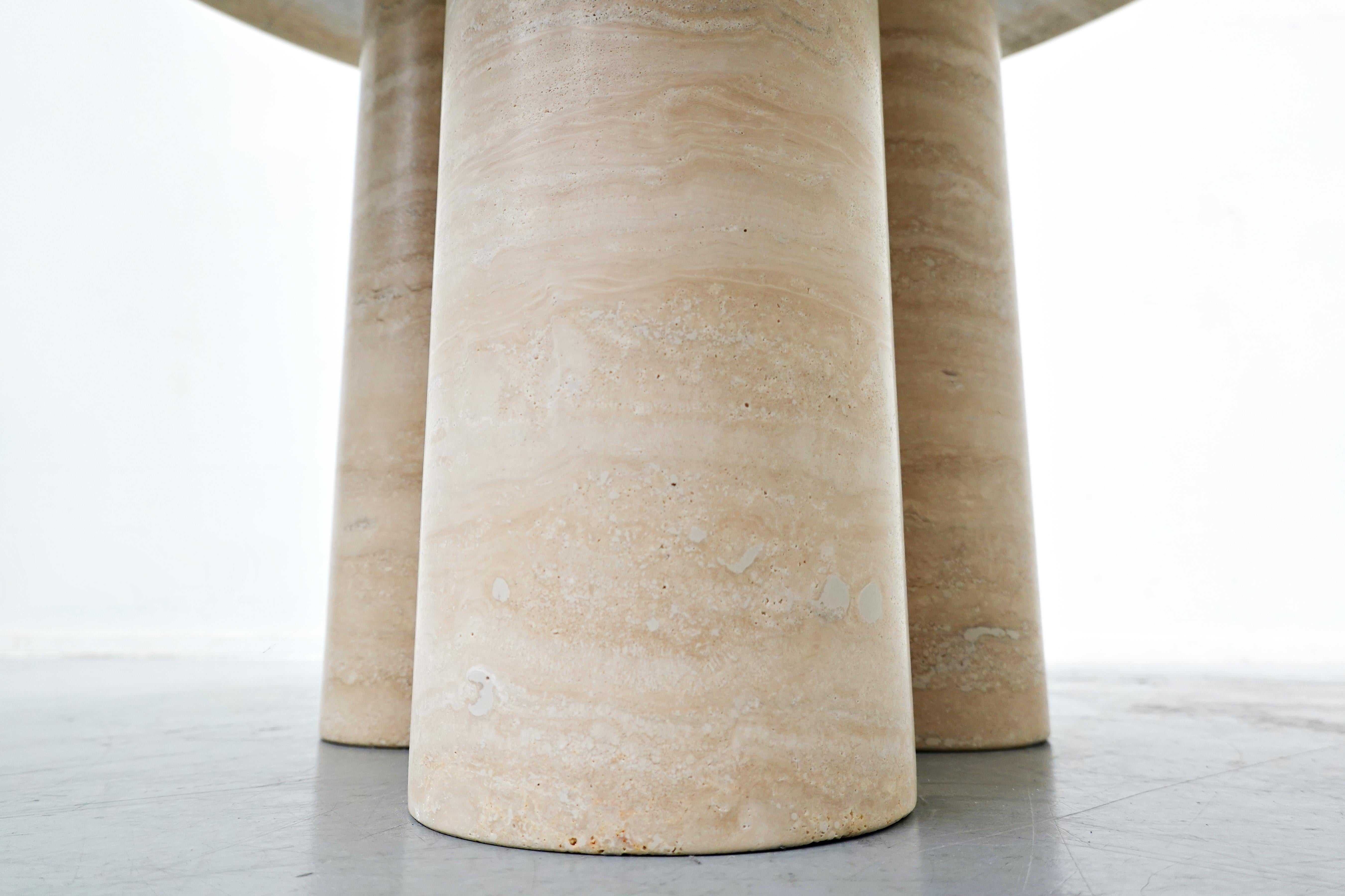 Modern Travertine Dining Table, in Style of Mario Bellini, Italy 1
