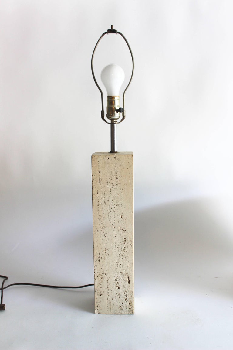 Modern Travertine Lamp at 1stDibs
