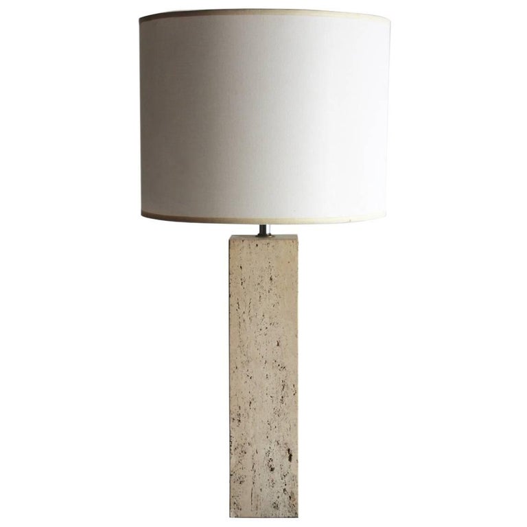 Modern Travertine Lamp at 1stDibs