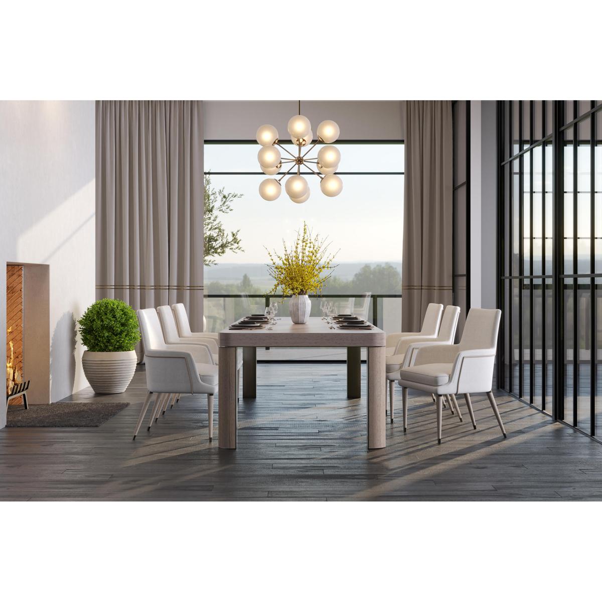 Modern Travertine Leg Extension Dining Table For Sale 6
