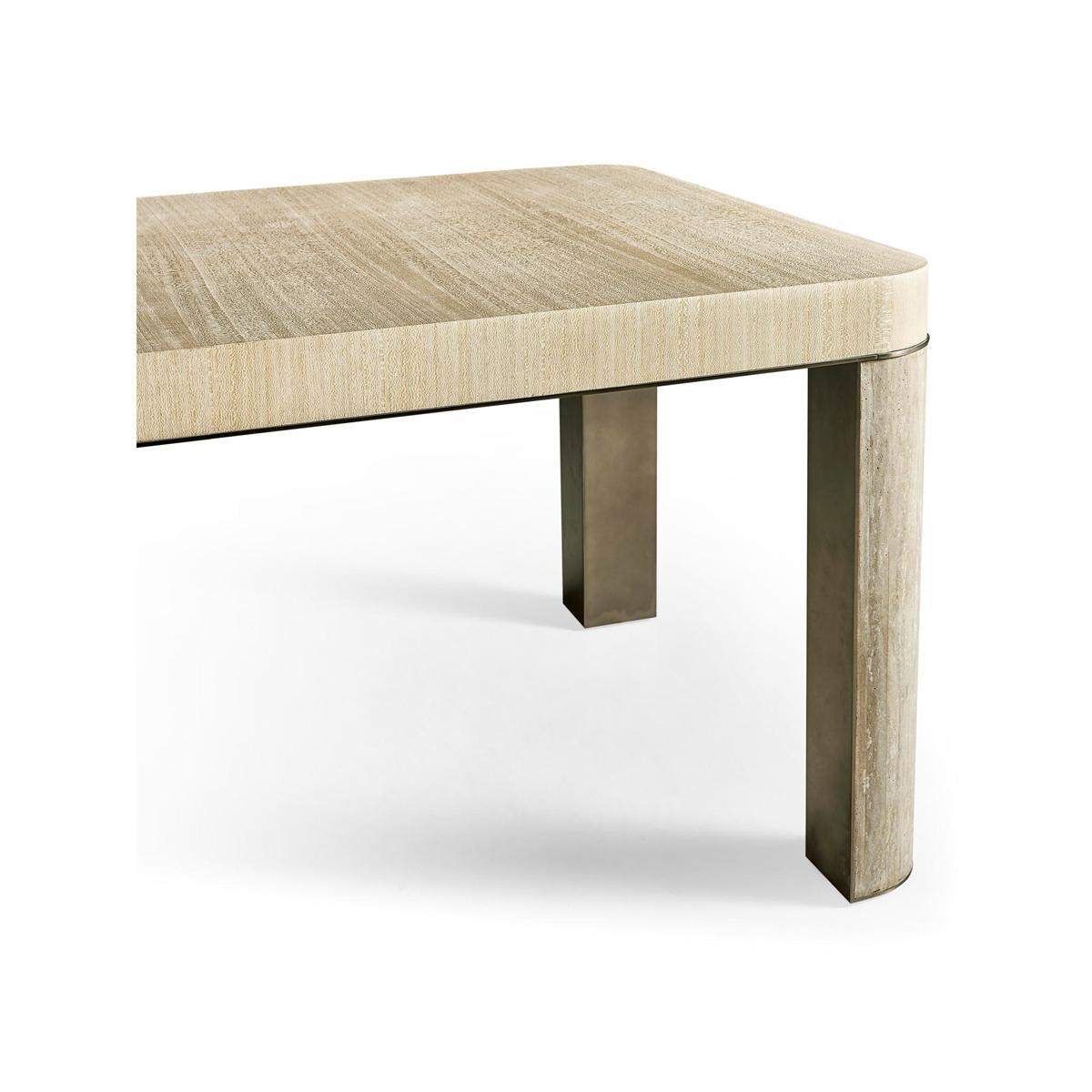 Modern Travertine Leg Extension Dining Table For Sale 8